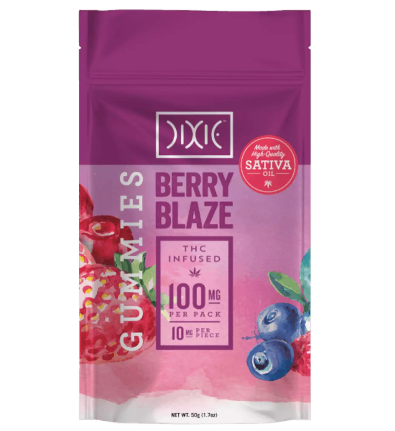 Photograph of product: 100mg Berry Blaze Gummies 10pk