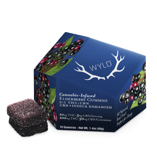 Photograph of product: Wyld Elderberry (I) 2:1 TH-oui:CBN Gummies 10mg 10pk