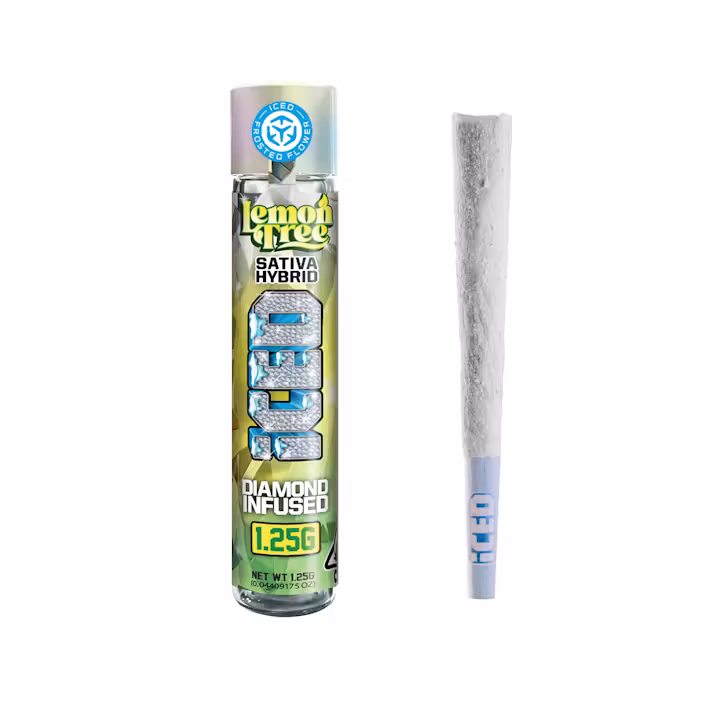 Photograph of product: 1.25g Lemon Tree (Oui'd Hybrid) Diamond Infused Pre-roll TH-oui:40% $20 or 2/$30