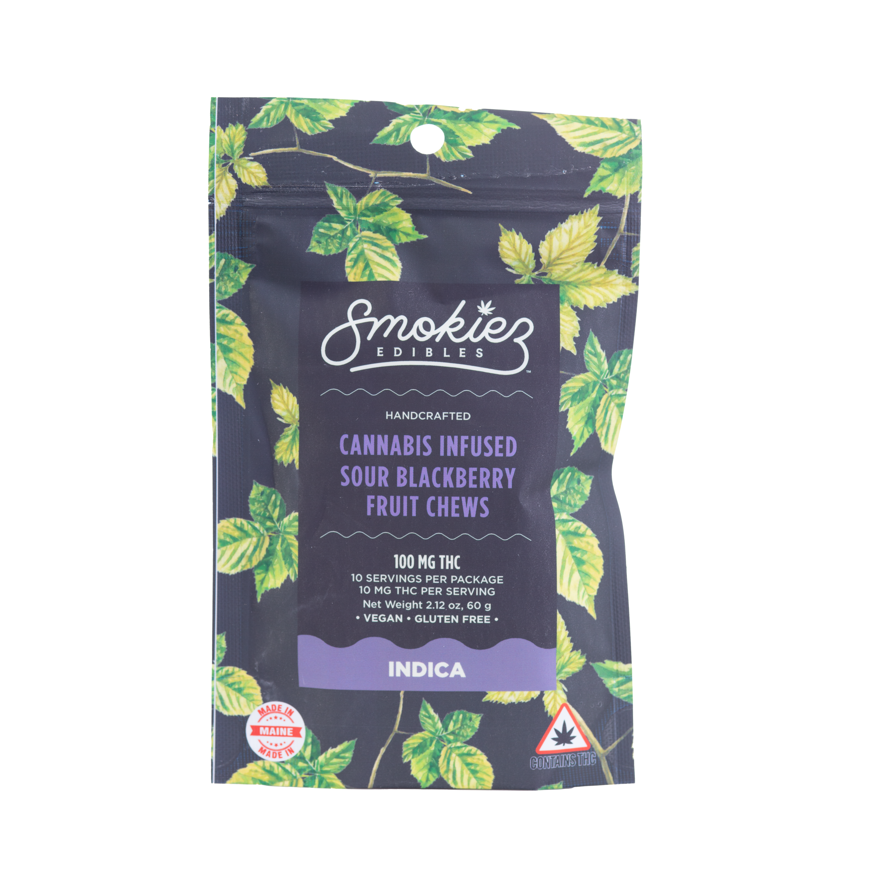Photograph of product: 100mg Sour Blackberry Fruit Chews