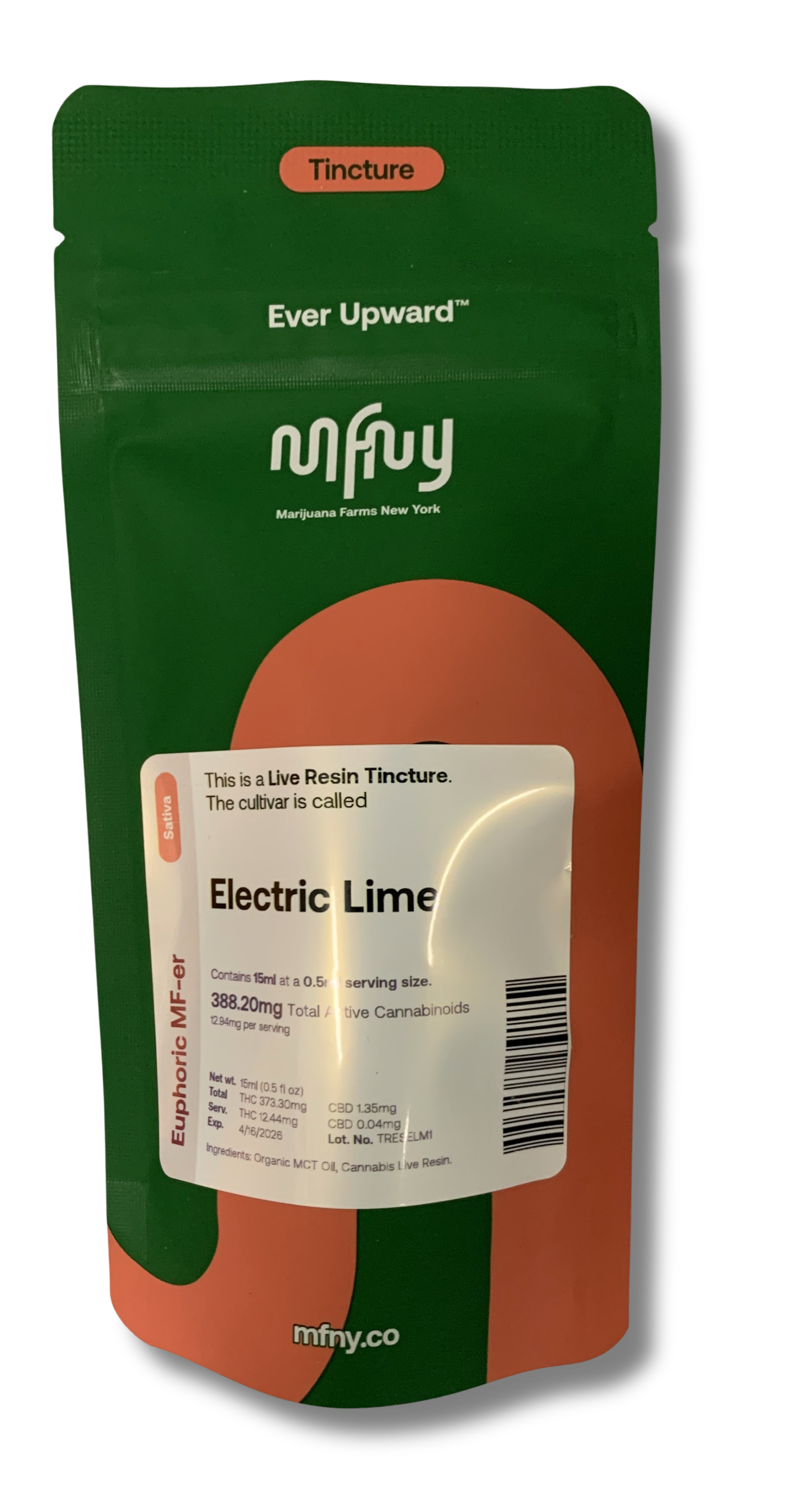 Photograph of product: MFNY - Electric Lime Live Resin Tincture Drops - 373.30mg
