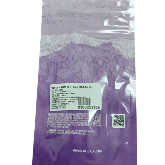 Photograph of product: Kolas Naturals - Viper Crumble 3.5g Flower - 