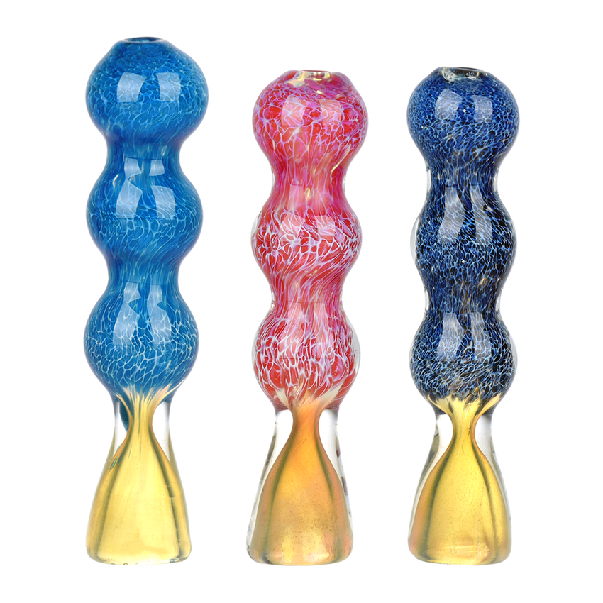 Photograph of product: FRIT DIP FUMED GLASS CHILLUM | 3.5"
