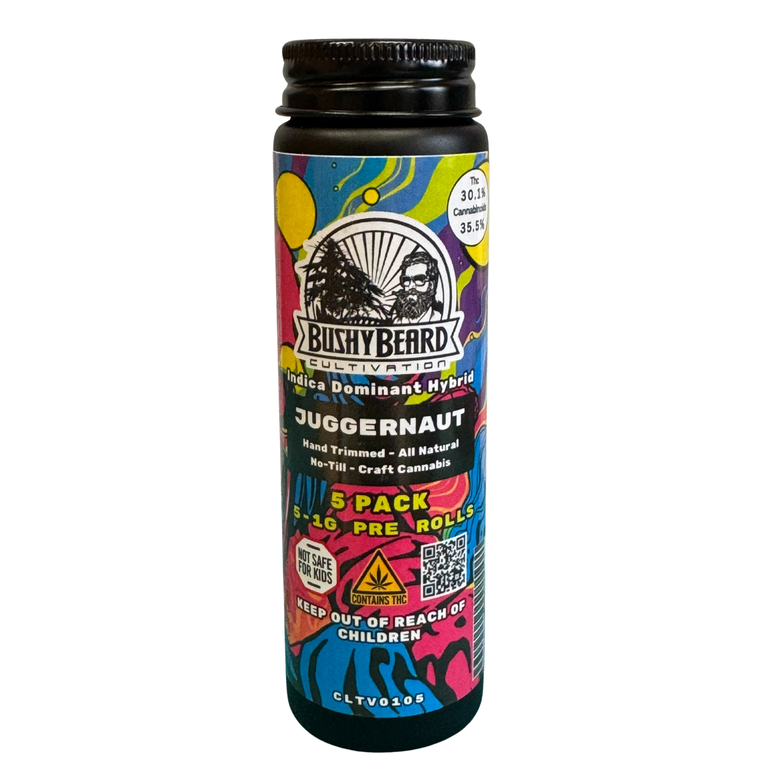 Photograph of product: Juggernaut  I Pre-rolls 1g-5pk I Bushy Beard