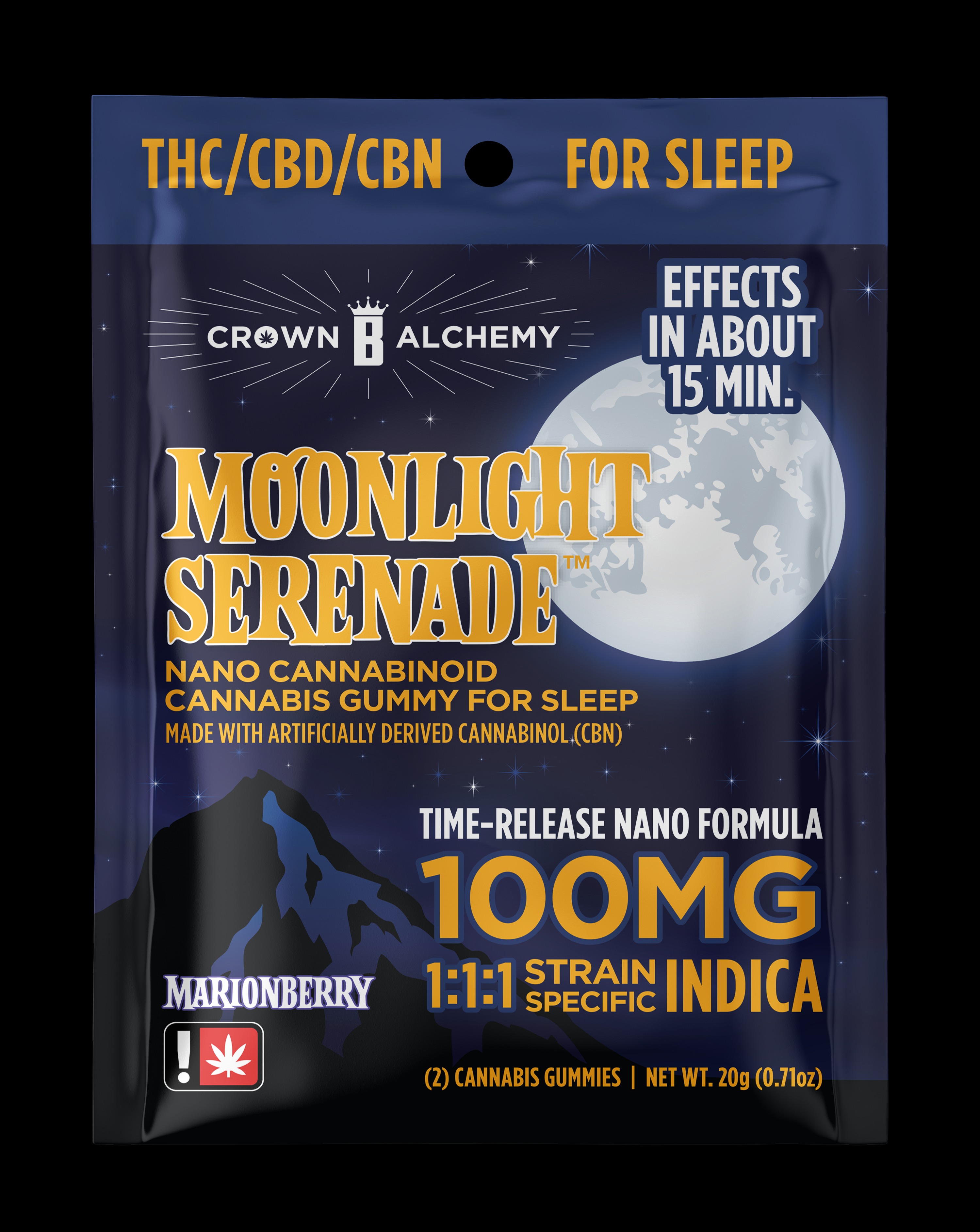 Photograph of product: Nano Gummies | Moonlight Serenade | 1:1:1 CBN | 100mg
