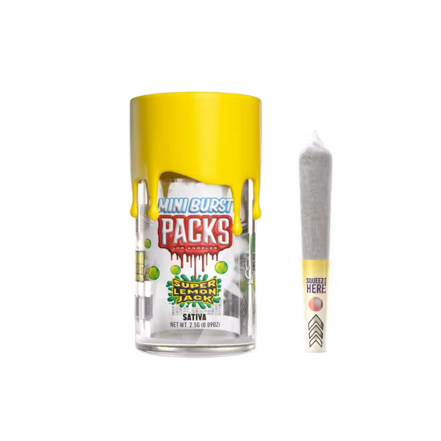 Photograph of product: Packs | Mini Bursts | 5 Pack | Super Lemon Jack | 2.5g | Oui'd