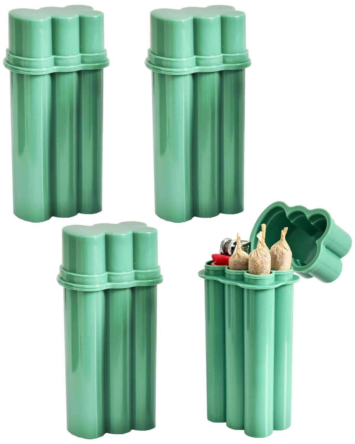 Photograph of product: 4-Hole King Size Pre-roll Cone Holder Case (Green)
