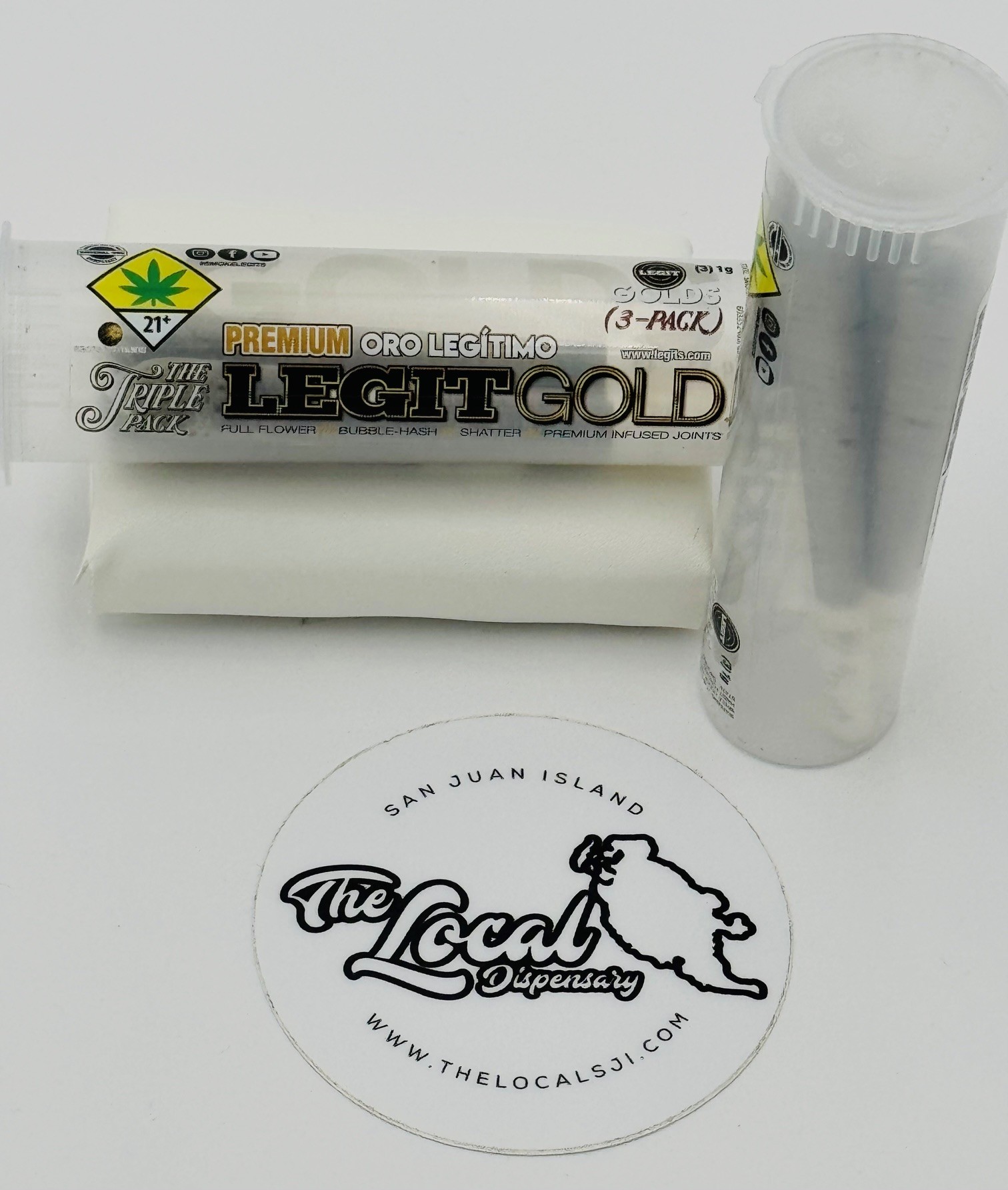 Photograph of product: LEGIT GOLD: Banana Cake Infused Pre-Rolls 3pk