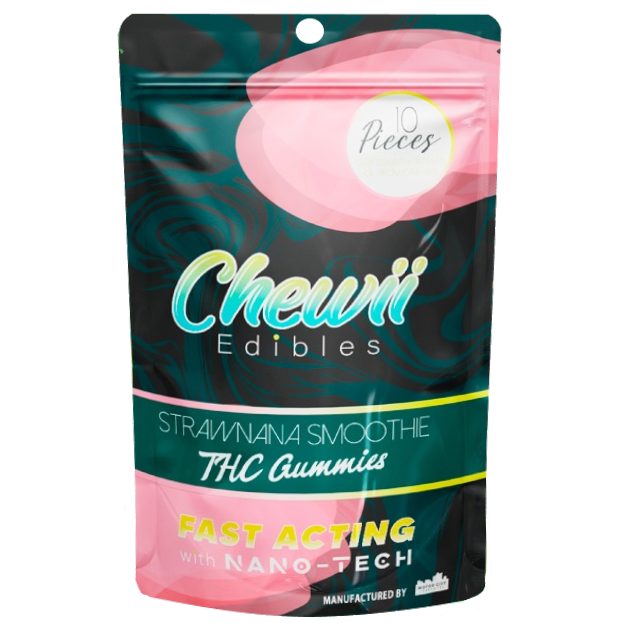 Photograph of Product: Chewii Fast-Acting Strawnana Smoothie Gummies 200mg Rec