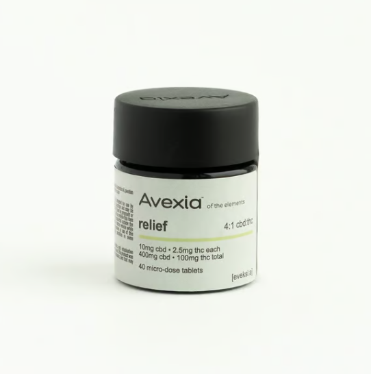 Photograph of product: Avexia Relief Tablets 4:1 CBD/TH-oui 100mg