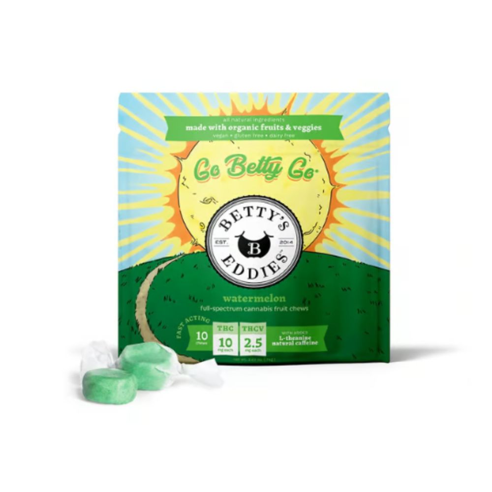 Photograph of product: Betty's Eddies | Watermelon Fruit Chews 10pk | 100mg