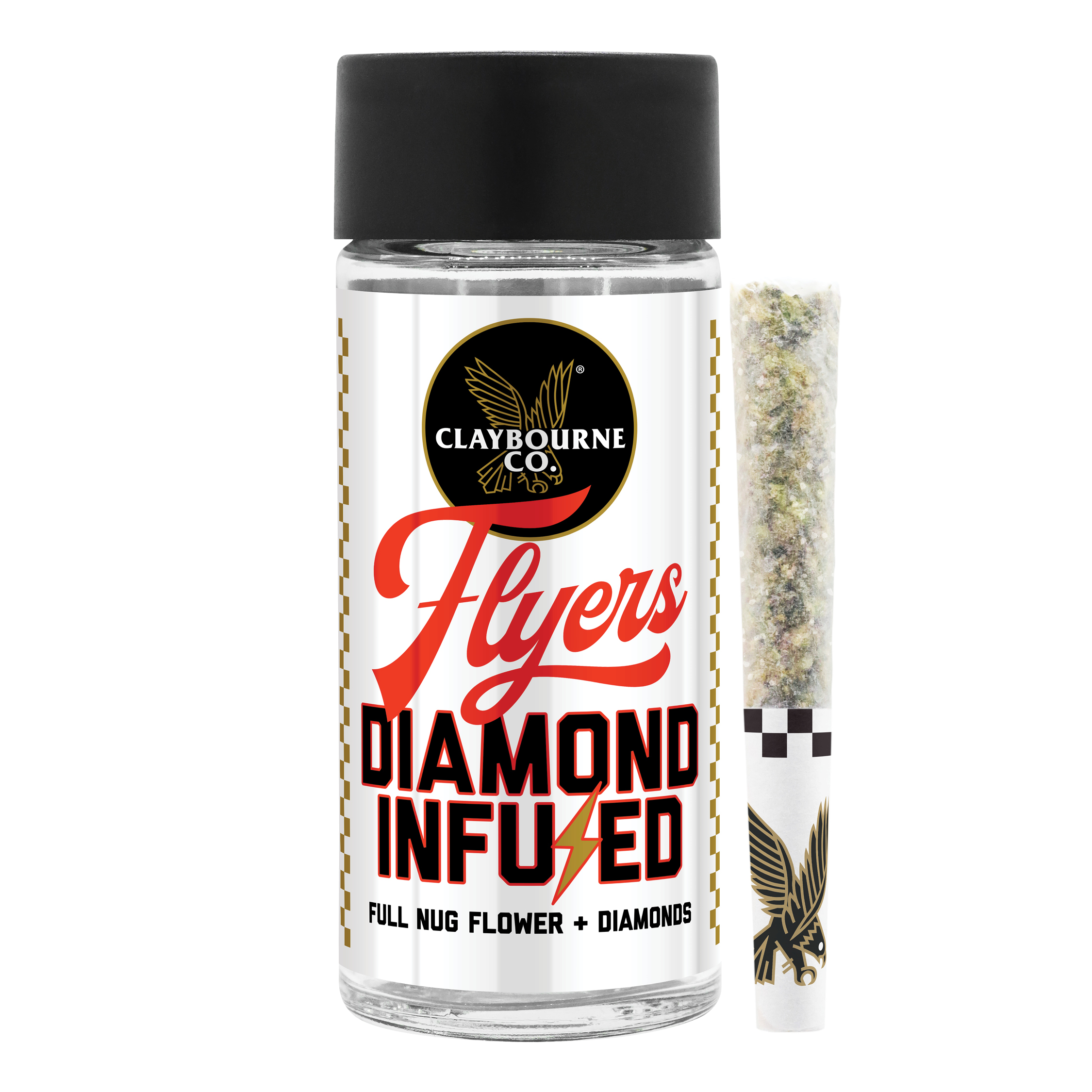 Photograph of product: Claybourne Co. Flyers First Class Funk (H) Diamond Infused Multipack 0.5g 3pk