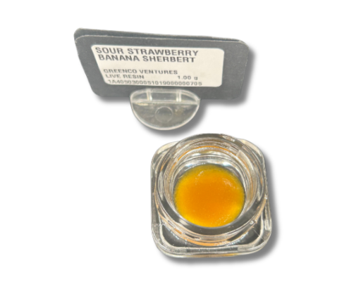 Photograph of product: SOUR STRAWBERRY BANANA SHERBERT | LIVE RESIN