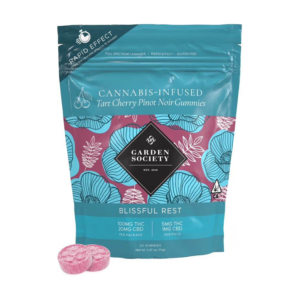 Photograph of product: Tart Cherry Pinot Noir Blissful Rest Gummies 20 Count
