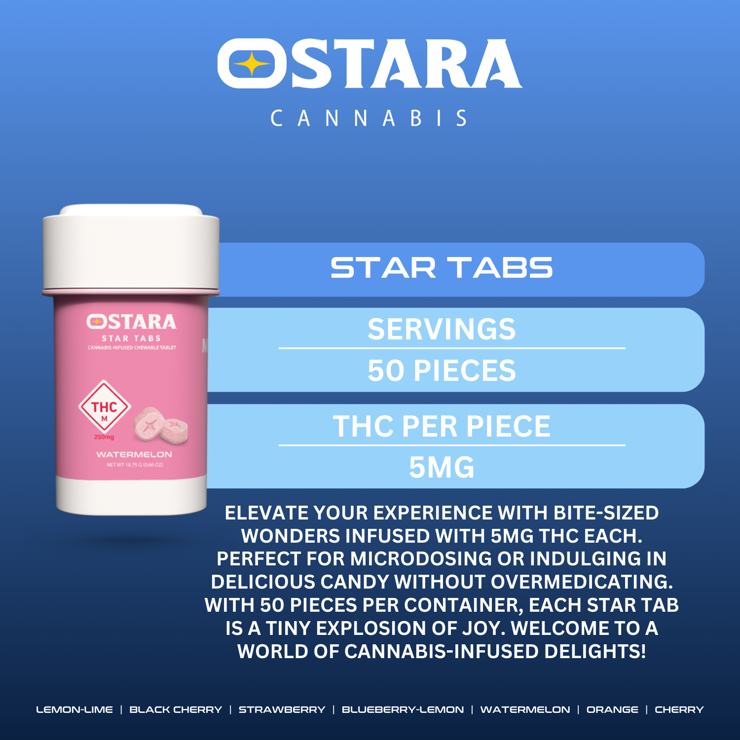 Photograph of product: Watermelon Star Tabs | 250mg