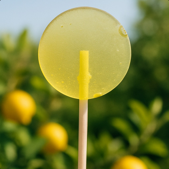 Photograph of product: Sugar Free Lemon Lollipop 50mg TH-oui