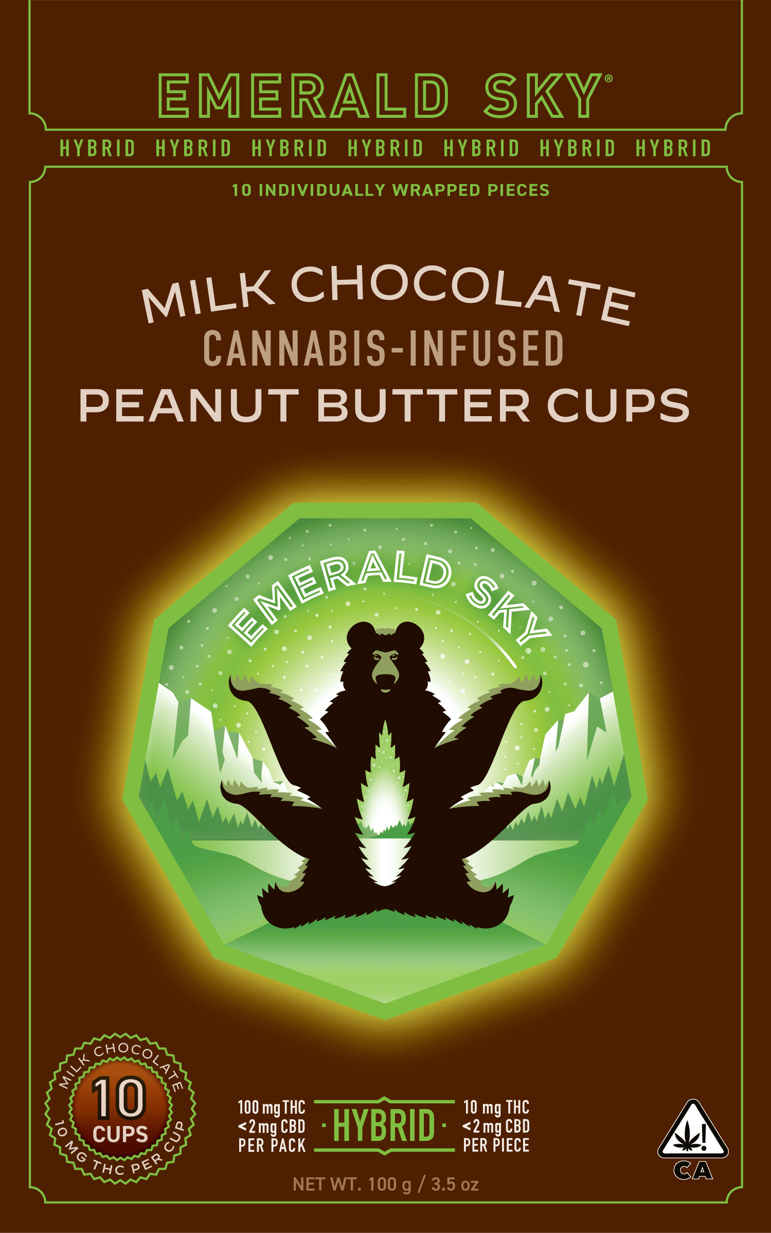 Photograph of product: Emerald Sky | Hybrid Milk Chocolate   100 Mg   10 Pack