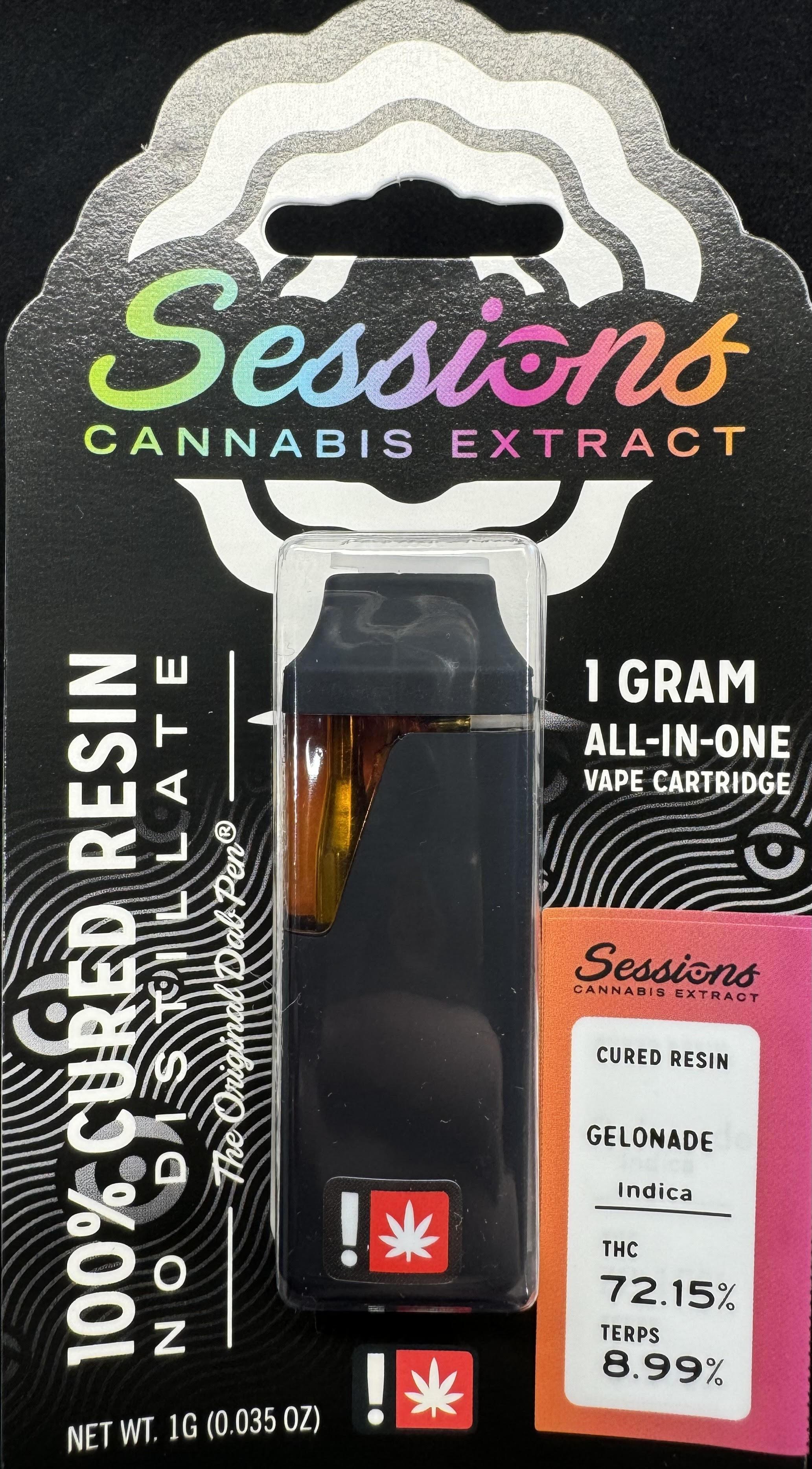 Photograph of product: Sessions - All in One Cured Resin Cartridge - Gelonade