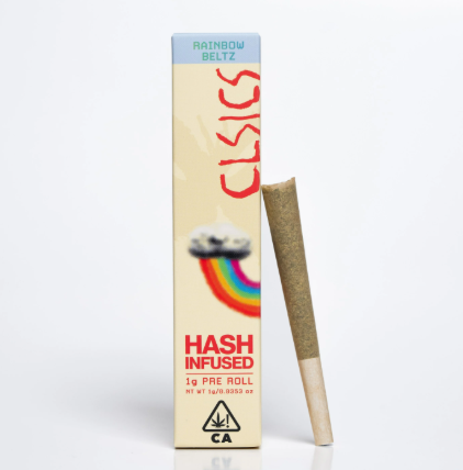 Photograph of product: CLSICS Rainbow Beltz Hybrid au chocolat Preroll Trifecta