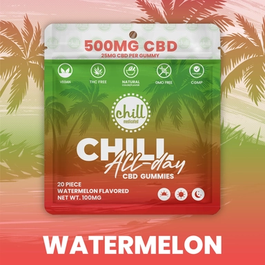 Photograph of product: Chill Medicated | CBD Gummies - 500mg - (All-Day) Watermelon