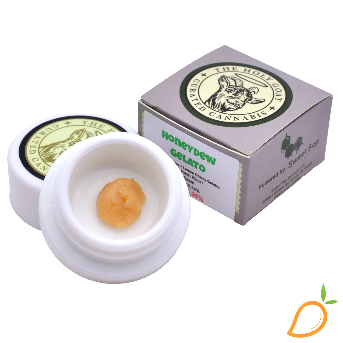 Photograph of product: 1g Honeydew Gelato Live Rosin The Holy Goat