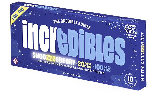 Photograph of product: Incredibles | Snoozzzeberry 5:1 Chocolate Bar | 100mg