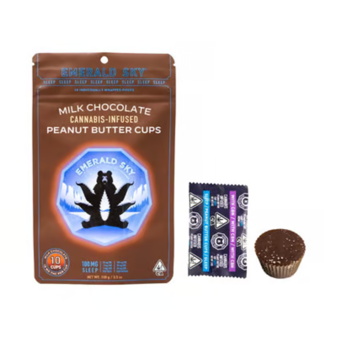 Photograph of product: Emerald Sky - Peanut Butter Cups (10:2:2 CBN) Edible 140mg