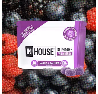 Photograph of product: In-House 100mg Gummies - Wild Berry 5:1 TH-oui:TH-ouiv (Fast Acting)