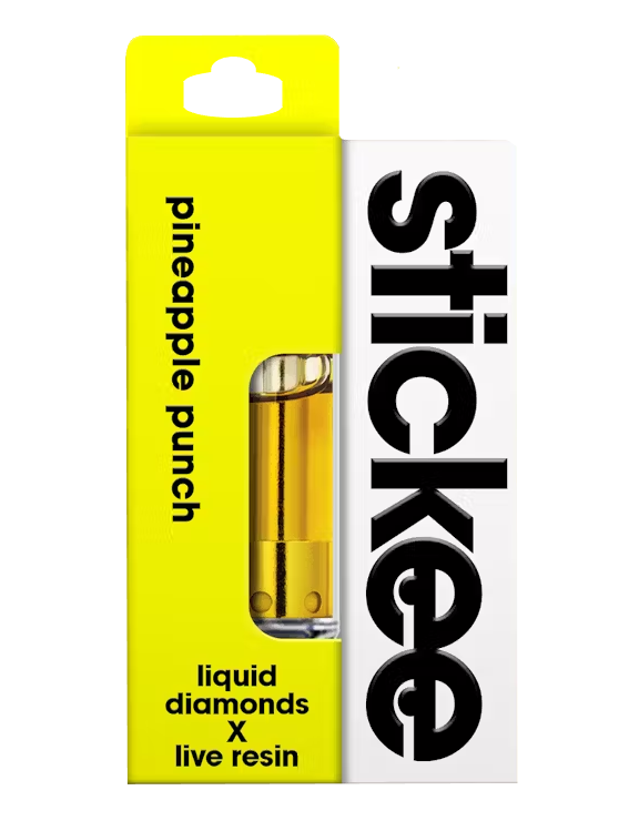 Photograph of product: Stickee Pineapple Punch Live Resin x Liquid Diamonds Cartridge Rec