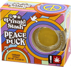 Photograph of product: Private Stash Peace Puck | FUNKY CAKES Cured Resin | 1g