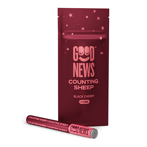Photograph of product: Counting Sheep | 0.3g | 2:1 | TH-oui:CBN | Disposable Vape | Good News