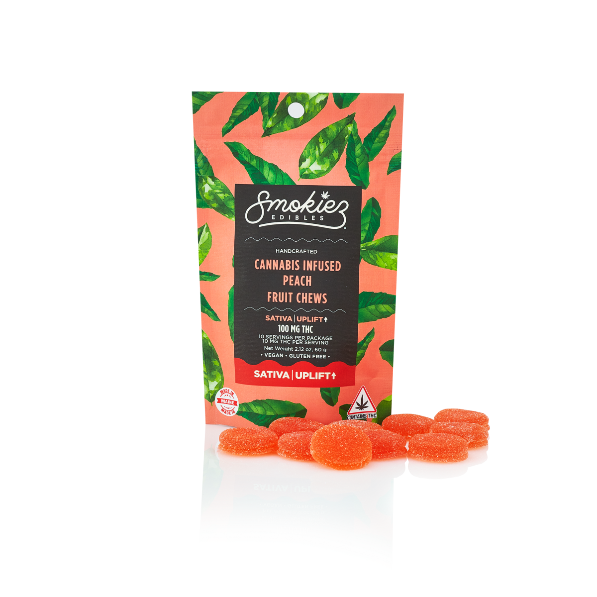 Photograph of product: Smokiez - Peach Oui'd Fruit Chews - 100mg