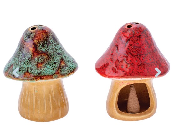 Photograph of product: Fujima Glazed Ceramic Mushroom Cone Incense Burner