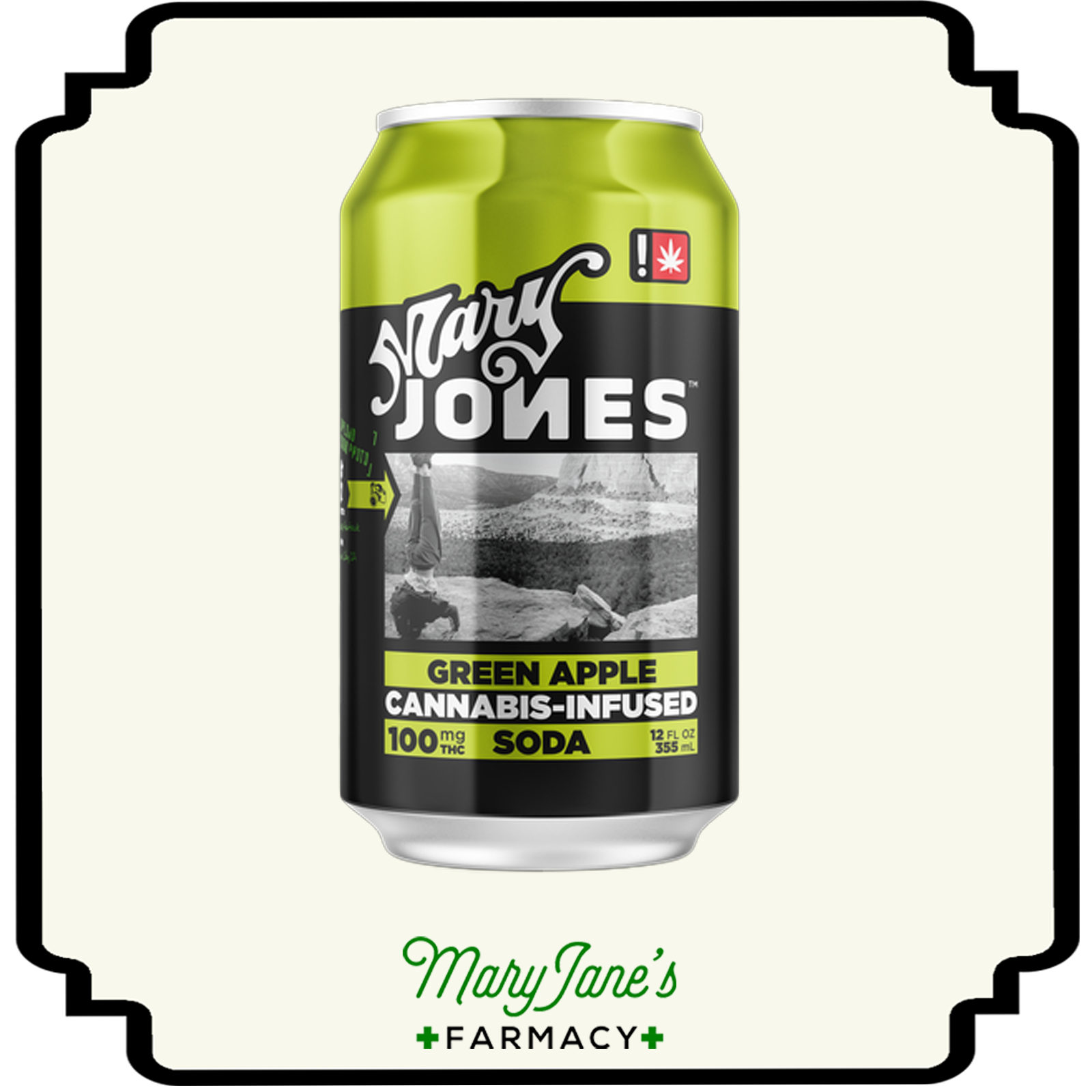Photograph of product: Green Apple Infused Soda | 100mg