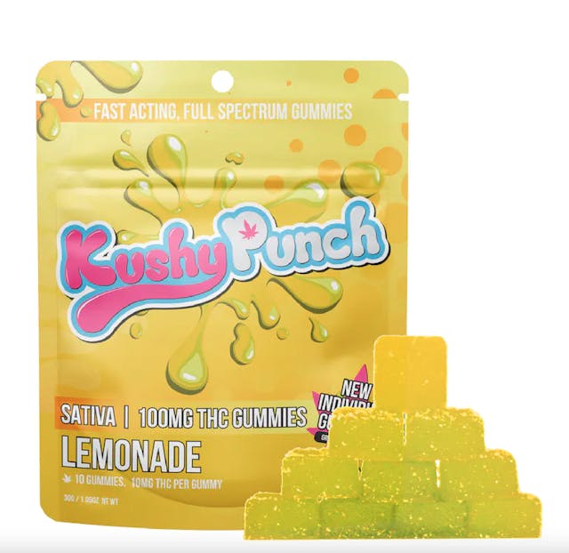 Photograph of product: Kushy Punch Individual Gummies | Lemonade - 