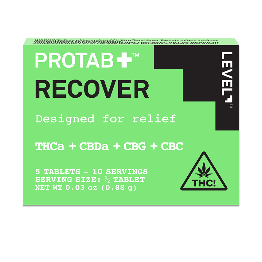 Photograph of product: "Protab+ Recover | Relief | TH-oui+TH-ouia+CBDa+CBG+CBC | 1mg TH-oui | 10pk