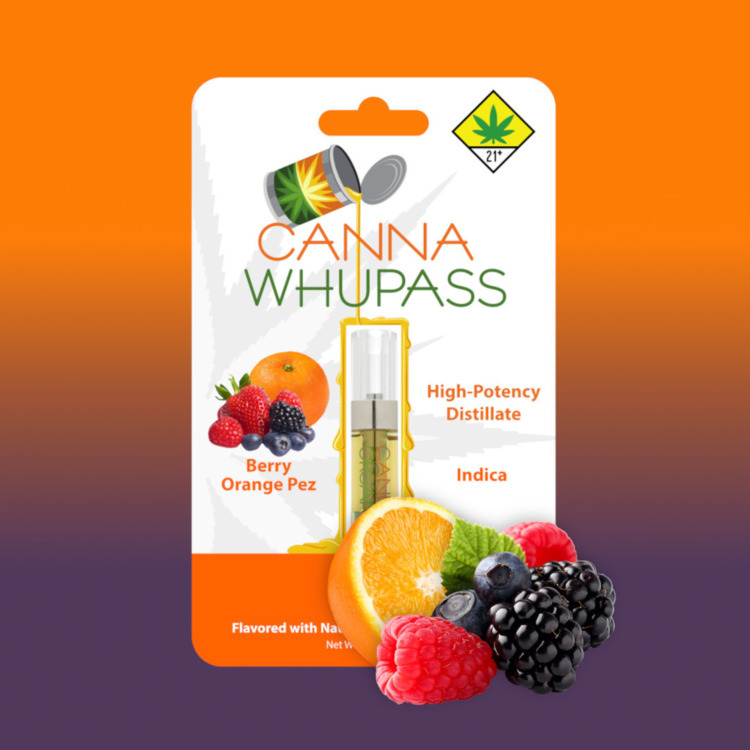 Photograph of product: Canna Whupass: Berry Orange Pez - Distillate Cartridge