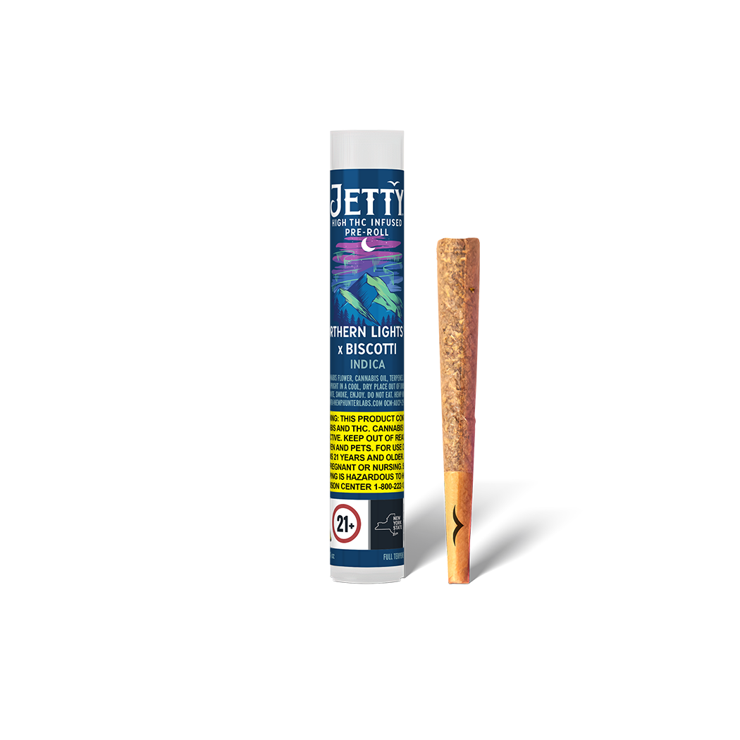 Photograph of product: Jetty | Northern Lights #5 x Biscotti | 1g | 1pk | Infused Preroll