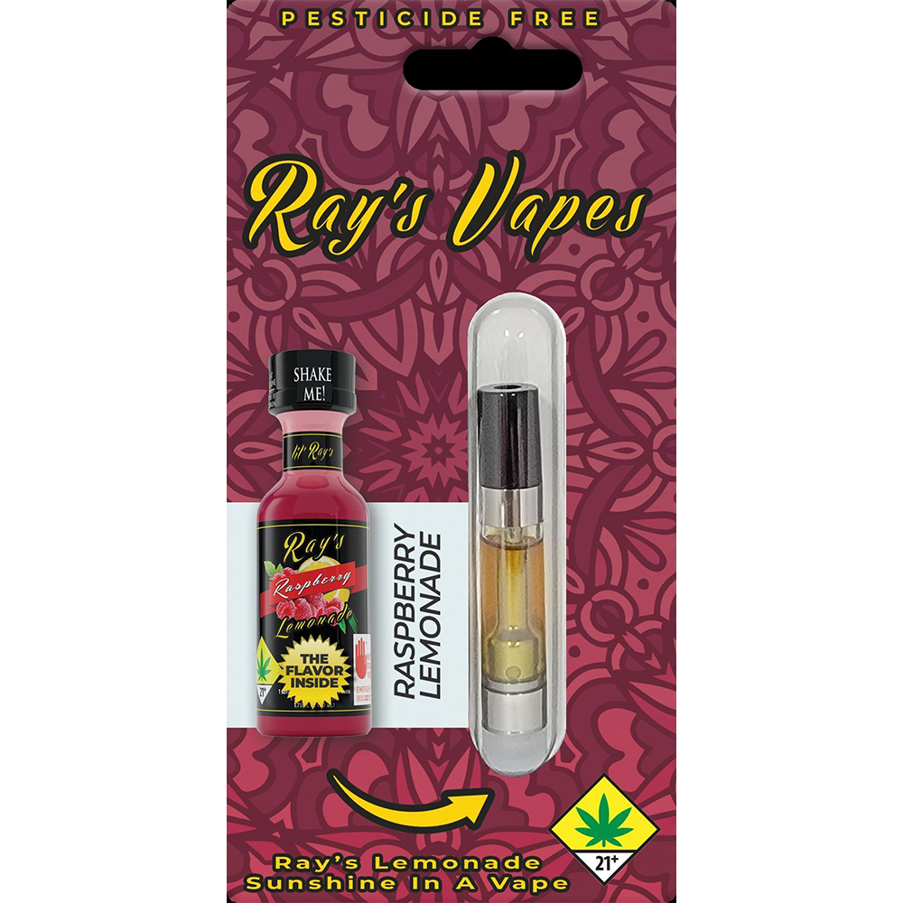 Photograph of product: Ray's Vapes | Raspberry Lemonade | Flavored Distillate | Cartridge | 1g