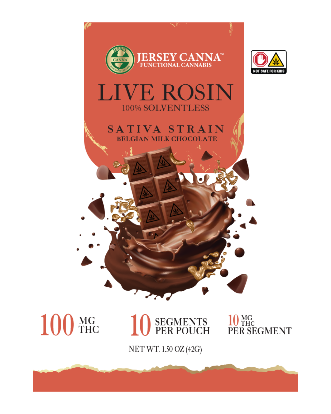 Photograph of product: [REC] Cannabar | Rosin Oui'd Milk Chocolate | 100mg/1pc