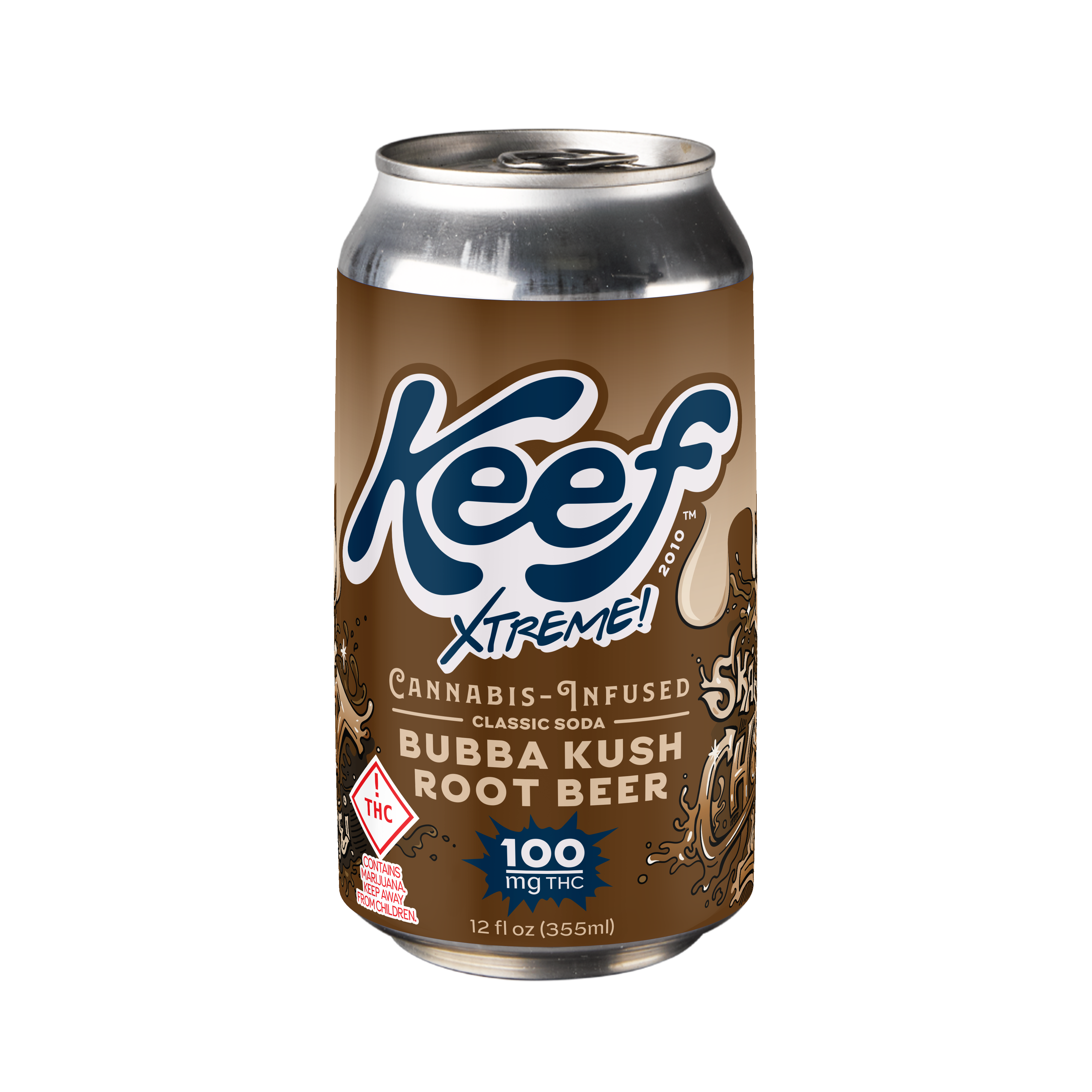 Photograph of product: Bubba Kush Root Beer Classic Soda 12oz Can (H) | 100mg