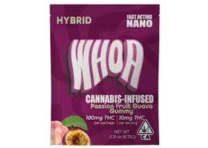 Photograph of product: WHOA - Passion Fruit Guava 100mg Gummy Single