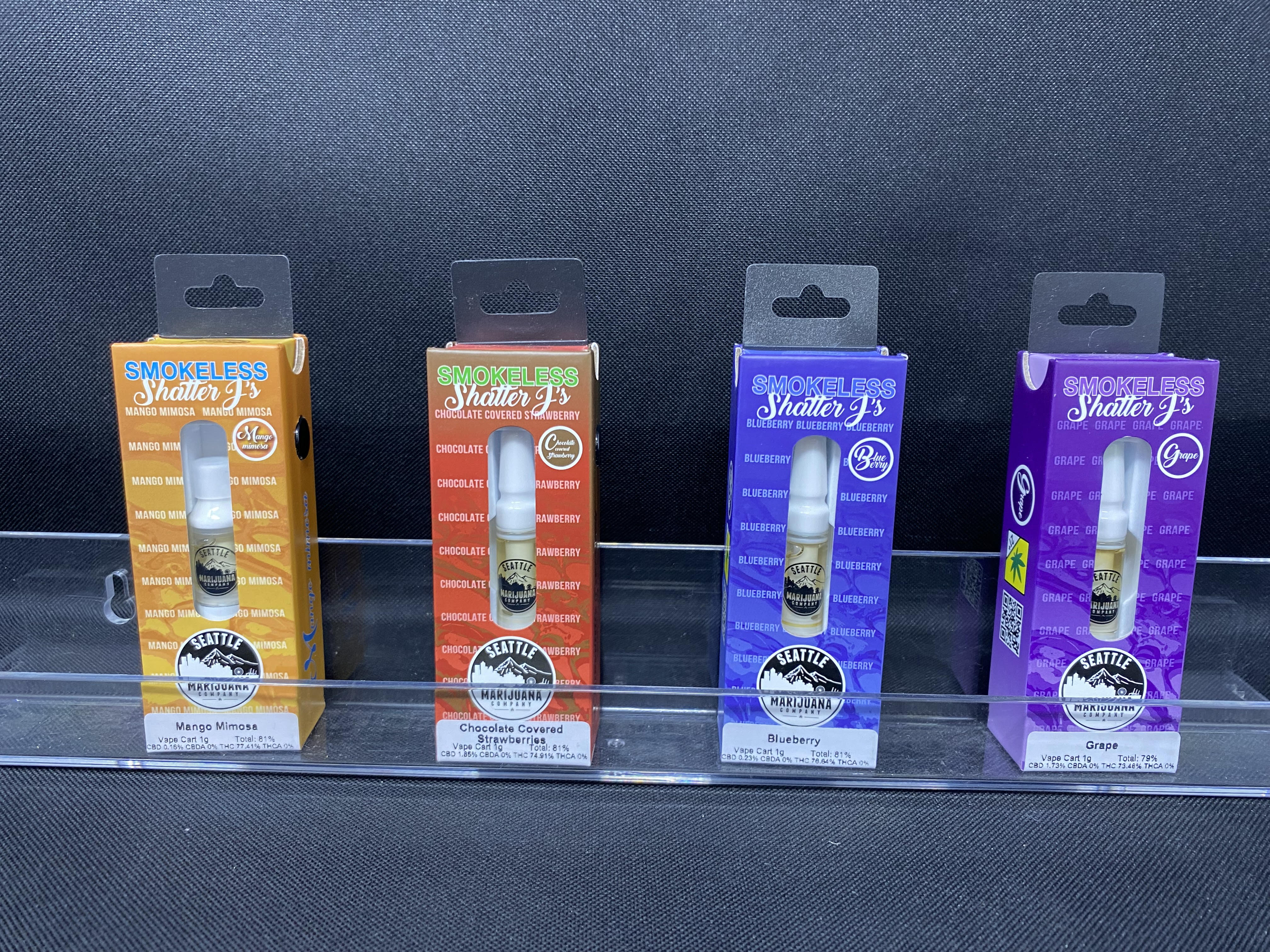 Photograph of product: Blueberry Smokeless Shatter J's Cartridge | 1g