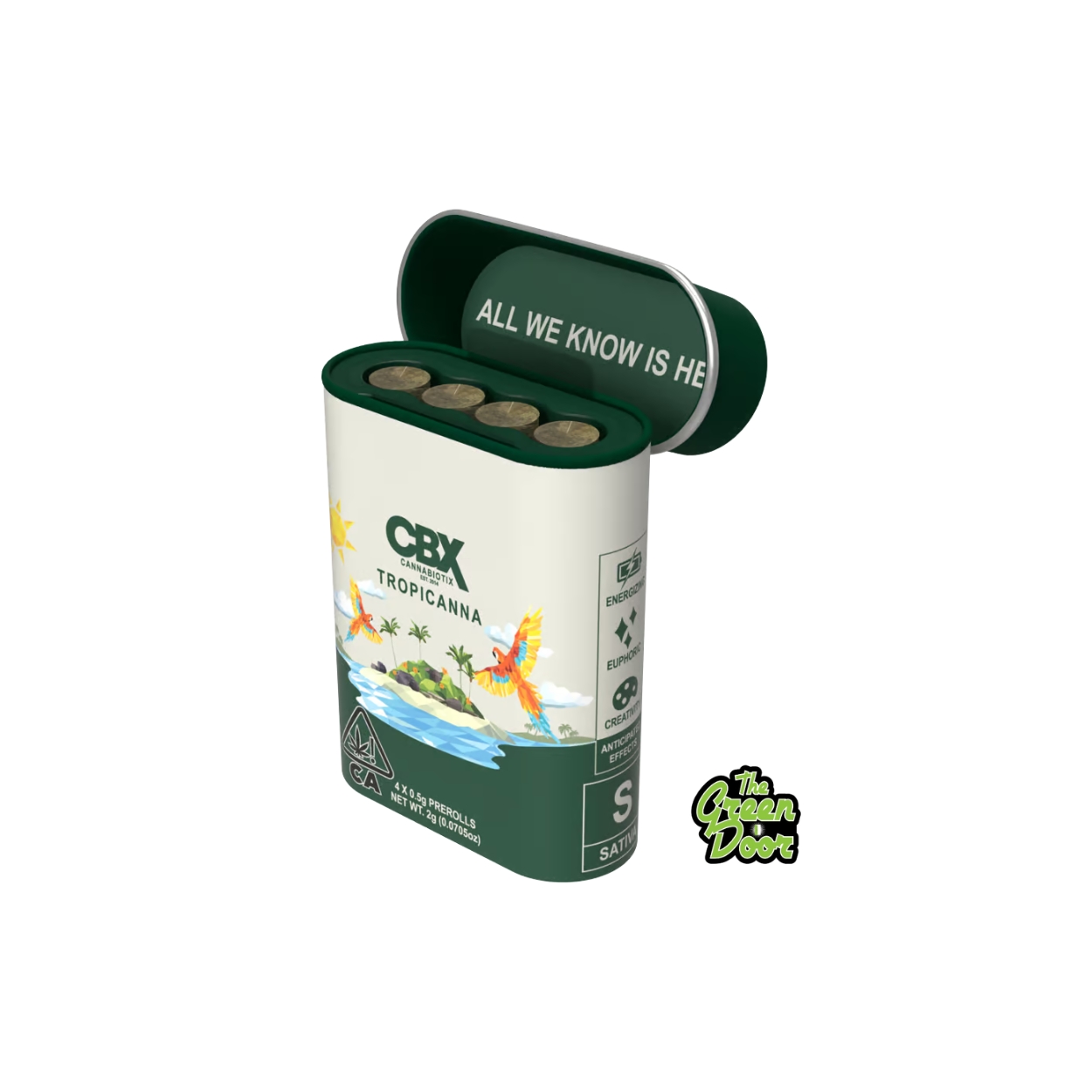 Photograph of product: CBX - Tropicanna - Preroll - 4PK - 2g