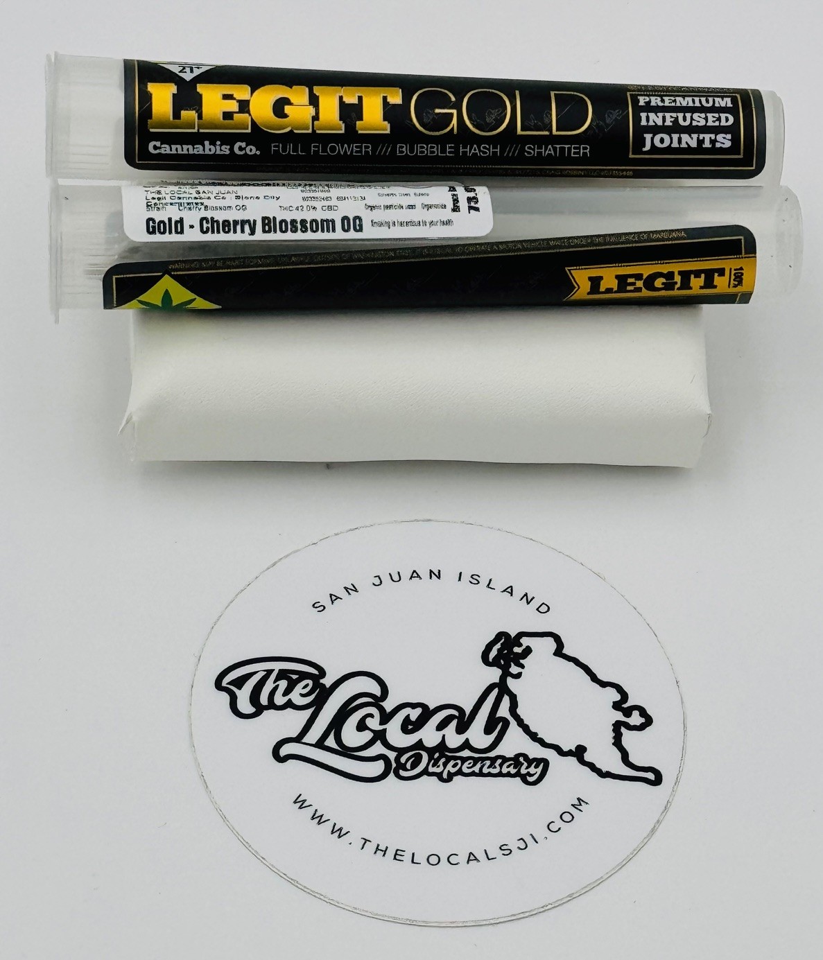 Photograph of product: LEGIT GOLD: Cherry Blossom OG Infused Pre-Roll