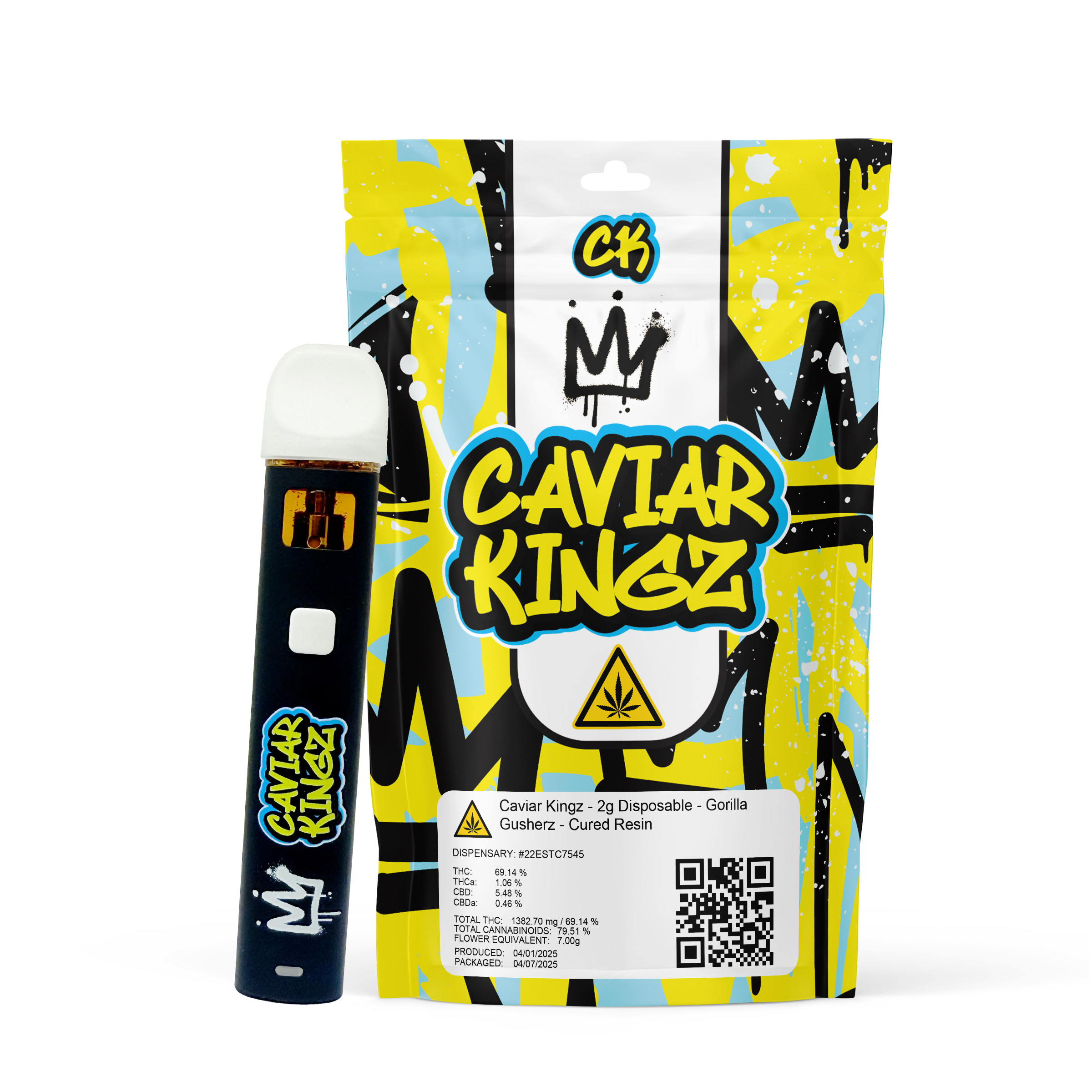 Photograph of product: Caviar Kingz - Disposable - Gorilla Gusherz - Cured Resin