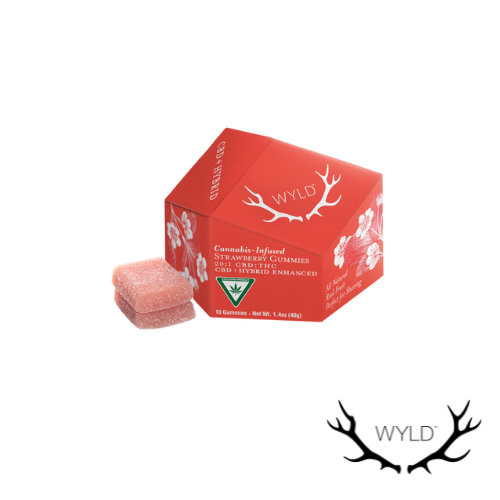 Photograph of product: High Dose | Strawberry 20:1 CBD + Hybrid Enhanced Gummies | 200mg CBD:10mg TH-oui
