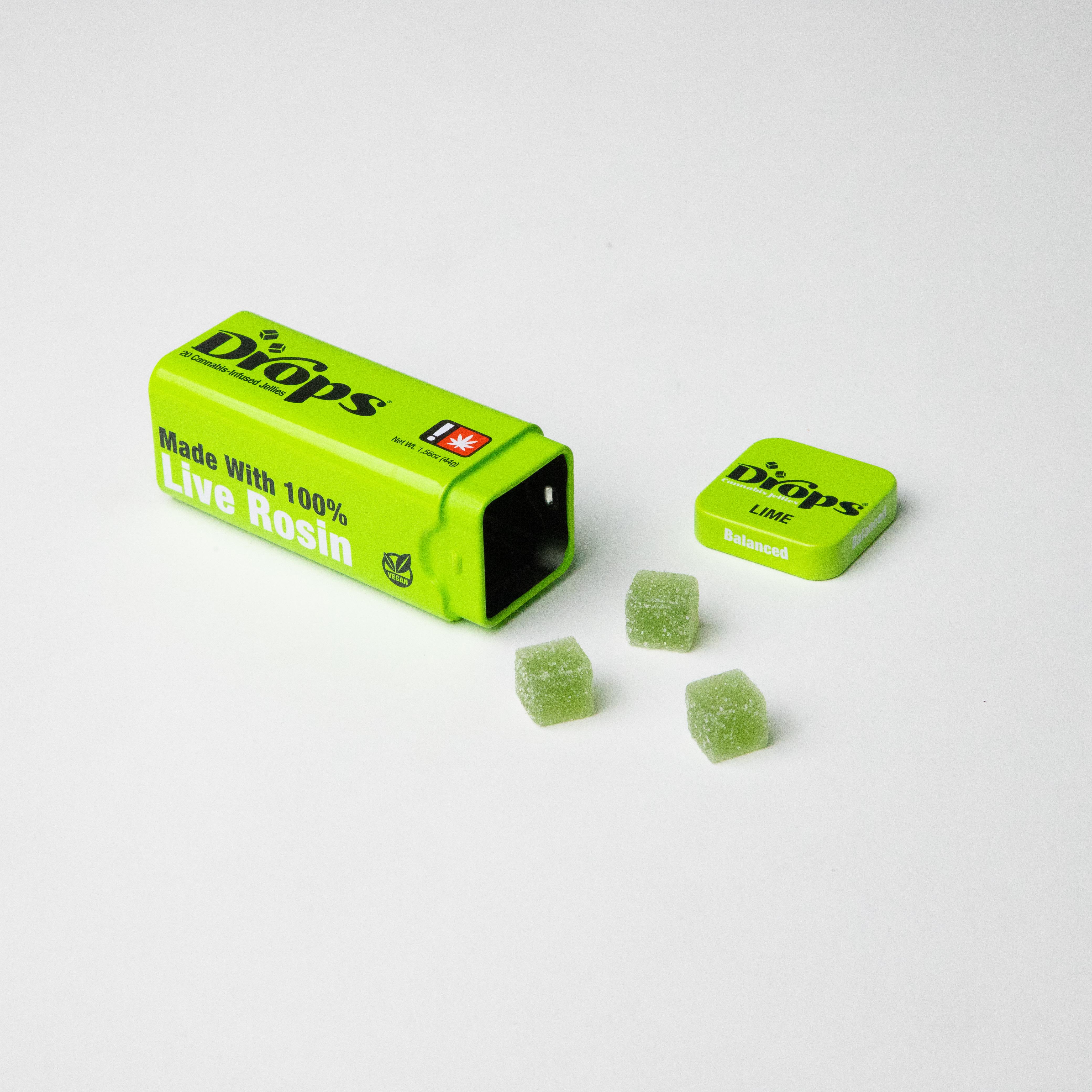 Photograph of product: Gummy - Drops 20pc - - Lime Hybrid