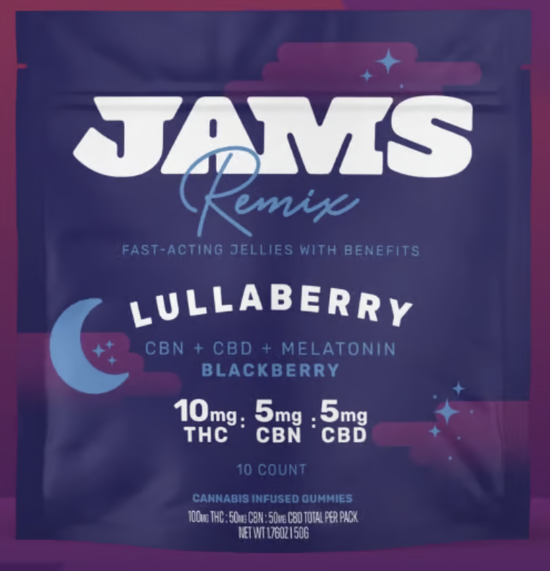 Photograph of product: Jams - REMIXED Lullaberry (I) - 100mg/10pk Gummies