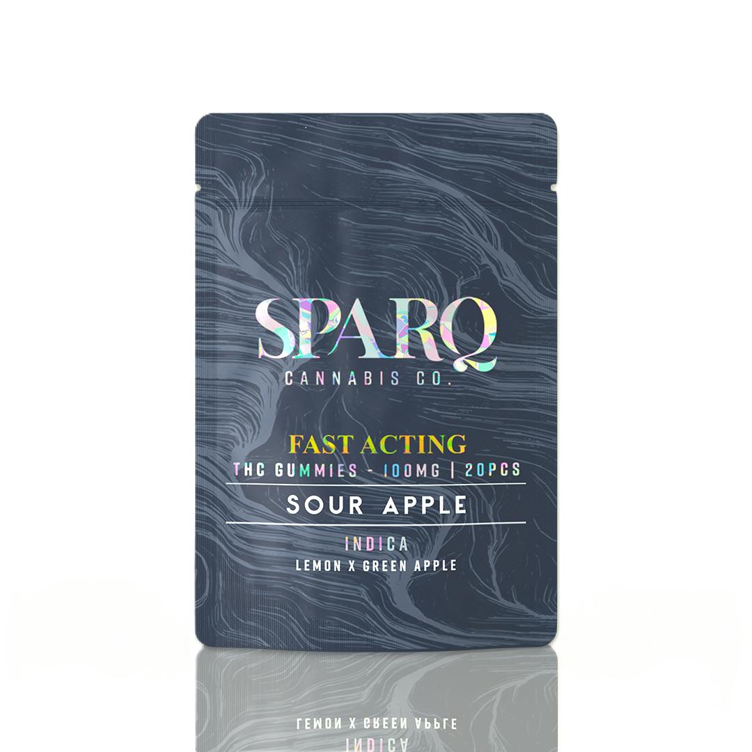 Photograph of product: Fast Acting Gummies | Sour Apple | 100mg